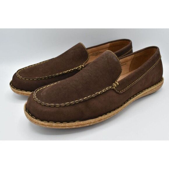 Born Mens Size 13 Naldo Brown Moc Toe Suede Loafers Shoes main image 9